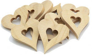 WOODEN HEART EMBELLISHMENTS L - 20 PCS