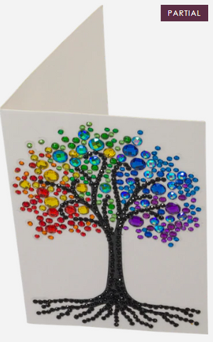 Crystal Art Card Rainbow Tree 10x15cm