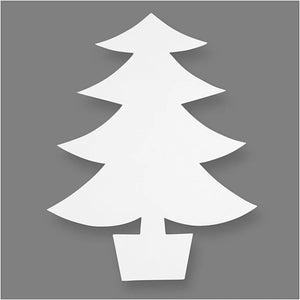 Christmas Trees, White, H: 21,5cm