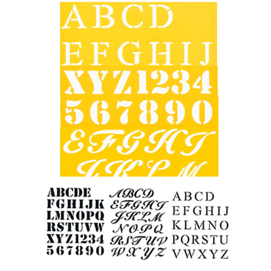 FOLKART STENCIL 7X10IN -3 FONTS