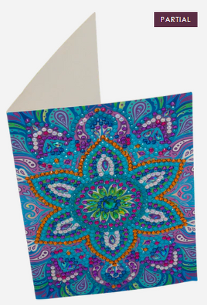 Crystal Art Card Blue Mandala 10x15cm