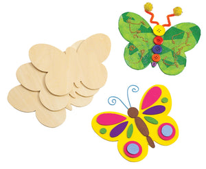 Wooden Butterfly Shapes - Set of 12