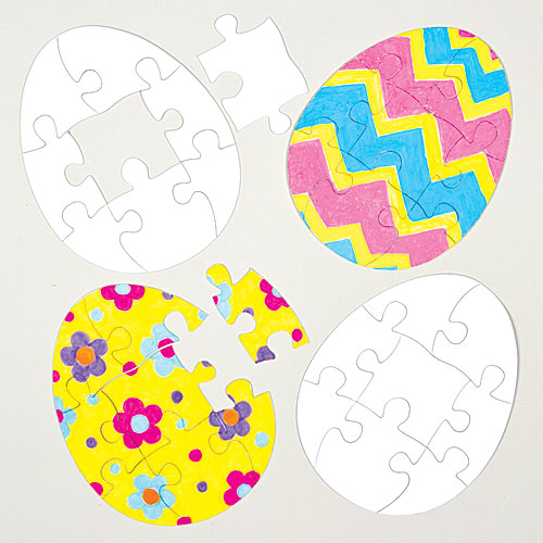 Easter Egg Colour-in Jigsaw Puzzles (Pack of 8)