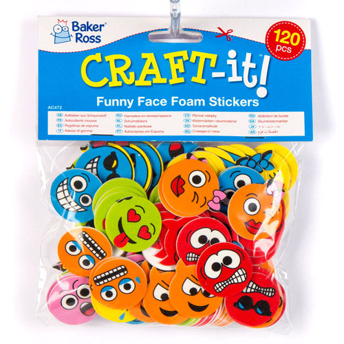 Funny Face Foam Stickers (Pack of 120)