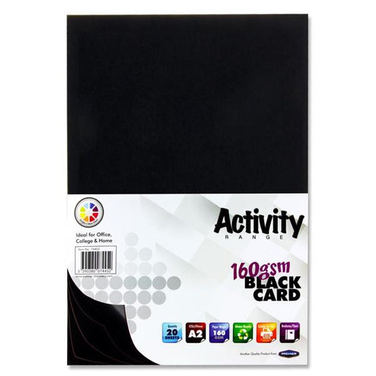 A2 160gsm ACTIVITY CARD 20 SHEETS - BLACK