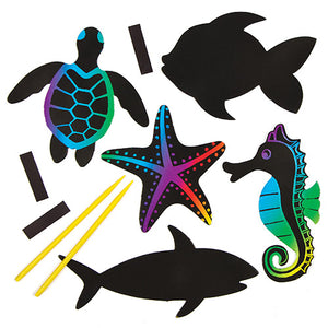 Sealife Scratch Art Magnets (Pack of 12)