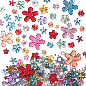 Self-Adhesive Acrylic Flower Jewels (Pack of 180)