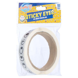 Roll 1000 Stickers - Eyes Black/White
