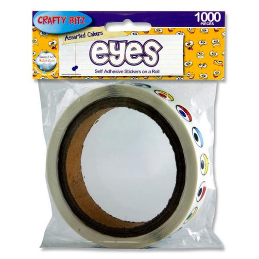 Roll 1000 Col Eyes Stickers