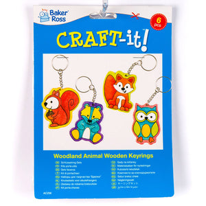 Woodland Animal Colour-in Keyrings (Pack of 6)