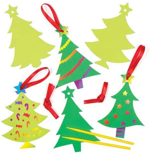 Christmas Tree Scratch Art Decorations (Pack of 8)