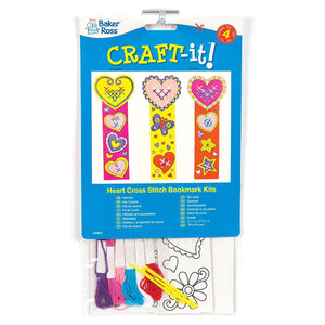 Heart Cross Stitch Bookmark Kits (Pack of 4)