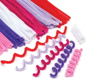 Value Pack (120) Pipe Cleaners Red White Pink Purp