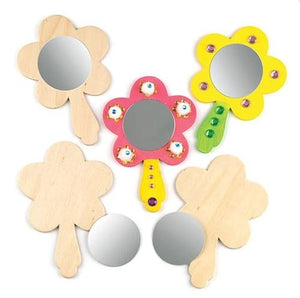 Flower Wooden Mirrors (Pack of 3)