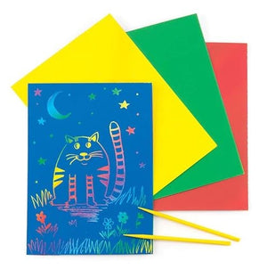 Coloured Scratch Art Doodle Sheets (Pack of 8)