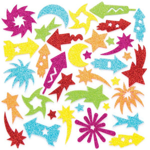 Fireworks Glitter Foam Stickers (Pack of 120)