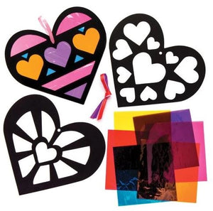Heart Stained Glass Window Decoration Kits (Pack o