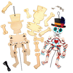 Day of the Dead Wooden Puppet Kits (Pack of 4)