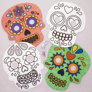 Day of the Dead Colour-in Masks (Pack of 8)