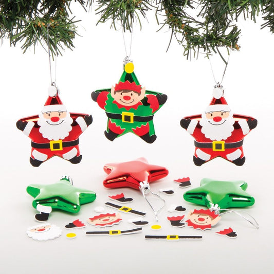 Santa & Elf Star Bauble Kits (Pack of 6)