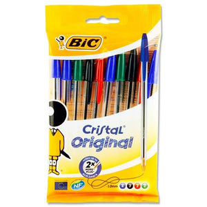 BIC Crystal Pens, Pack of 10 Assorted Colours