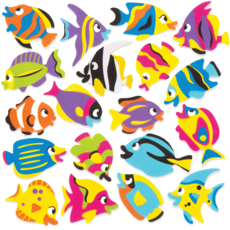 Tropical Fish Foam Stickers (Pk120)