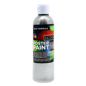 Icon 300ml Silver Glitter Poster Paint