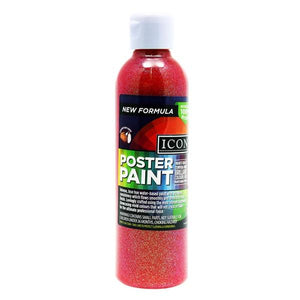 Icon 300ml Red Glitter Poster Paint