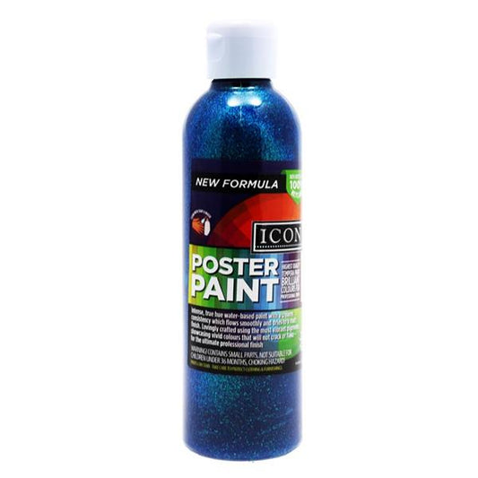 Icon 300ml Glitter Blue Poster Paint