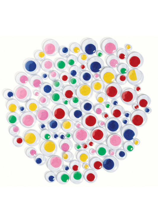 Coloured Self-Adhesive Wiggly Eyes Pack of 100
