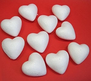 Polystyrene Hearts (10)