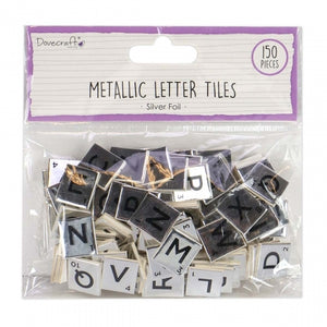 DC Chipboard Letter Tiles - Silver