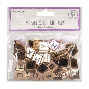 DC Chipboard Letter Tiles - Rose Gold
