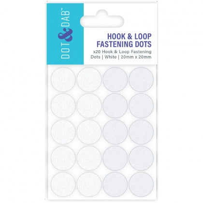 D&D Velcro Dots 2cm diameter x20 white