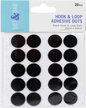 D&amp;D Velcro Dots 2cm diameter x20 black