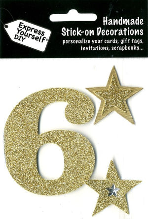 TOPPERS-GOLD NUMBER (6)