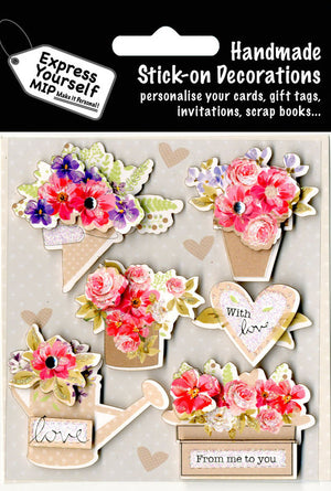 TOPPERS- FLOWER BOUQUETS AND HEARTS