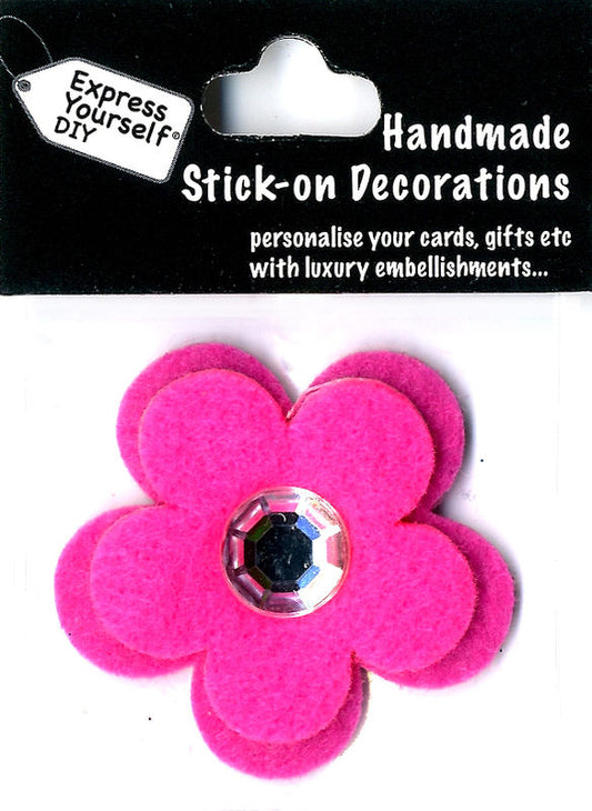 MINI TOPPERS- PINK FELT FLOWER