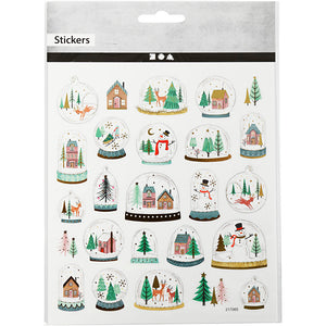 Stickers, snow globes, 15x16,5 cm, 1 sheet