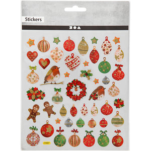 Stickers, Christmas baubles and decoration, 15x16,