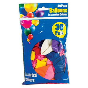 30 BALLOONS - ASST COLOURS