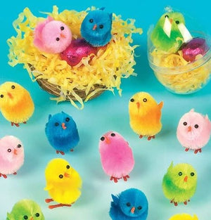 Coloured Mini Fluffy Chicks (Pk 12)