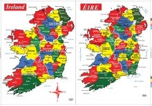 Poster - Map Of Ireland (English)