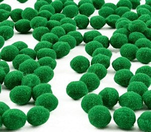 Green Pom Poms 25Mm And 40Mm Pack Of 30