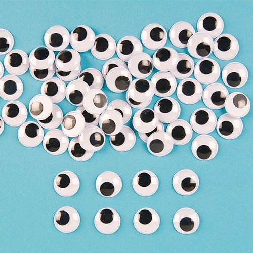 500 Pieces 6mm -12mm Black Wiggle Googly Eyes with Self-Adhesive
