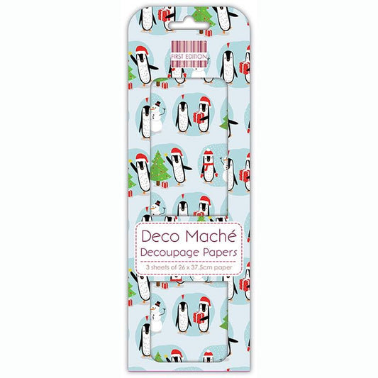 First Edition FSC Deco Mache - Penguins