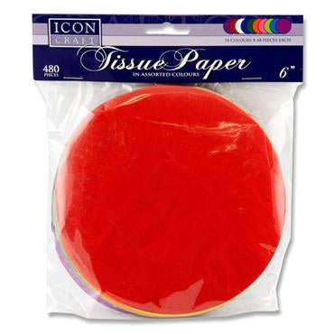 ICON PK.480 6IN COLOUR TISSUE PAPER - CIRCLE