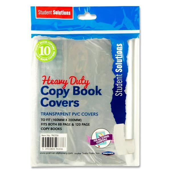 Student Solutions Pkt.10 Pvc Heavy Duty Copy Book Covers
