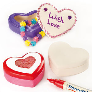 Heart Ceramic Trinket Boxes (Box of 4)