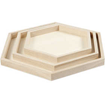 Trays, D: 21+26+31 cm, 3 pcs, paulownia